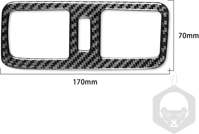 Real Carbon Fiber Trim for Infiniti Accessories | for G35 G37 X S 2007 2008 2009 2010 Convertible Center Rear Air Vent Outlet Frame Interior Thick Overlay Decal - B