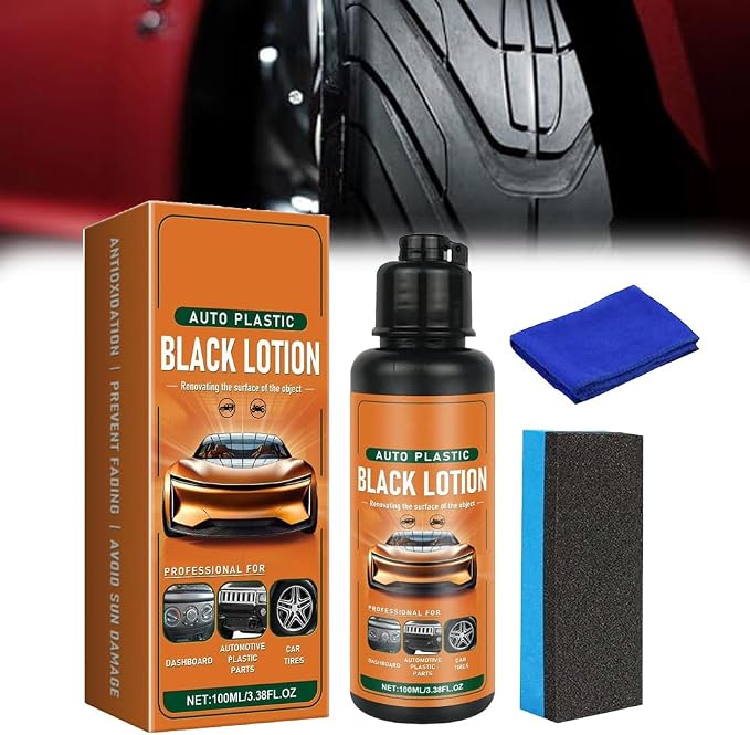 1/2/3PCS Auto Plastic Black Lotion, Auto Plastic Restorer Kit, Car Plastics Restorer Black, Black Lotion for Car Interior, Can Restore the Luster of Faded Plastics and Rubbers (1PC)