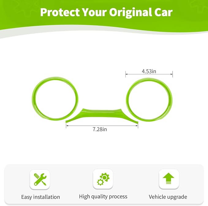 RT-TCZ for Jeep JL Dashboard Instrument Panel Gauges Trim Ring Cover for Jeep Wrangler JL JLU Gladiator JT 2018-2023 Green Interior Accessories 3pcs