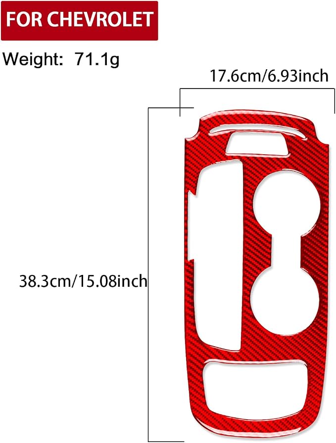 Real Carbon Fiber Trim for Chevy Malibu 9th Gen Accessories | for 2016-2024 Gear Shifting Panel Cover Sticker Interior Thick Overlay Decal