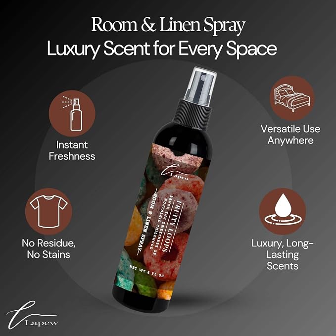 Lapew Room & Linen Spray | Fragrance Mist for Home, Car & Office | Fabric & Air Freshener | Neutralizing Mist | Made in USA | Fruity Loops