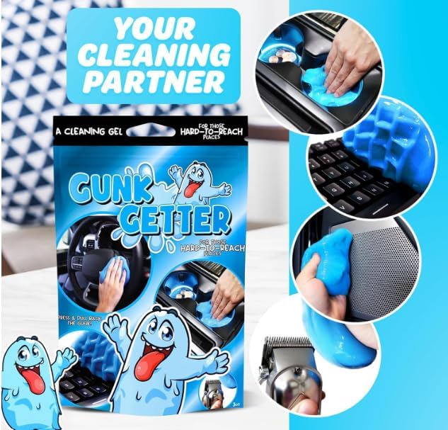 Car Cleaning Gel 12 Pack for Those Hard to Reach Places, Automotive Cup Holder Electronic Keyboard Office, Slime Gel Cleaner Dust Crumb Removal (Blueberry, 12 Pack)