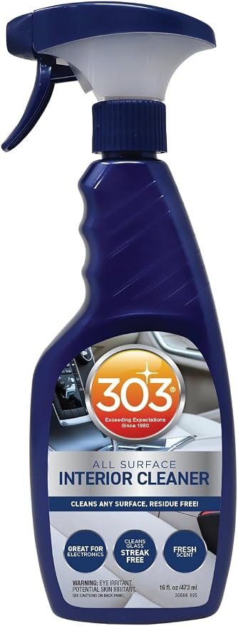 303 Interior Cleaner for Dash, Glass & Screens, 16 oz | Cleans interior surfaces with a residue-free finish. Safe on touchscreens, LCDs, and glass.