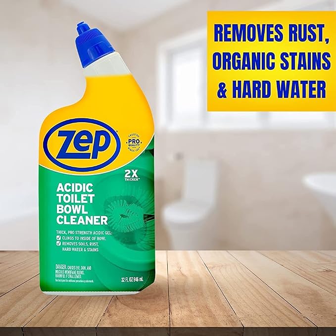 Zep Acidic Toilet Bowl Cleaner 32 oz (1ct) & All-Purpose Cleaner (1ct | One Zep Acidic Toilet Bowl Cleaner and one Zep All-Purpose Cleaner for complete bathroom cleaning