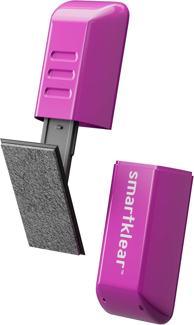 SmartKlear Smart Phone Screen Cleaner - Compatible with iPhones, Androids, and More - Cleaner with Carbon Microfiber Tech-Injected Purple-1 Count (Pack of 1)