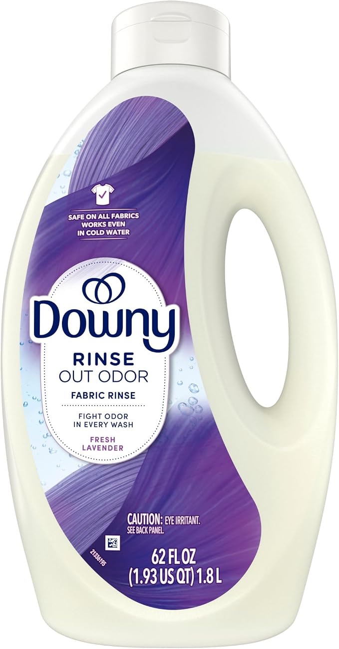 Downy Rinse Laundry Odor Remover, Fresh Lavender Scent, 62 FL OZ, Fabric Softener and Laundry Odor Removal Rinse