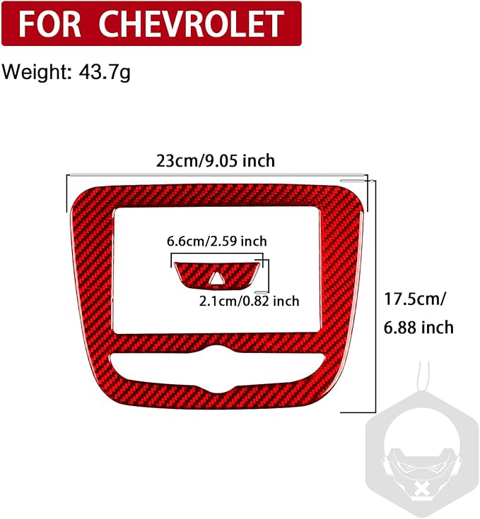 Real Carbon Fiber Trim for Chevy Malibu 9th Gen Accessories | for 2016-2018 Navigation Display Panel Cover Sticker Interior Thick Overlay Decal