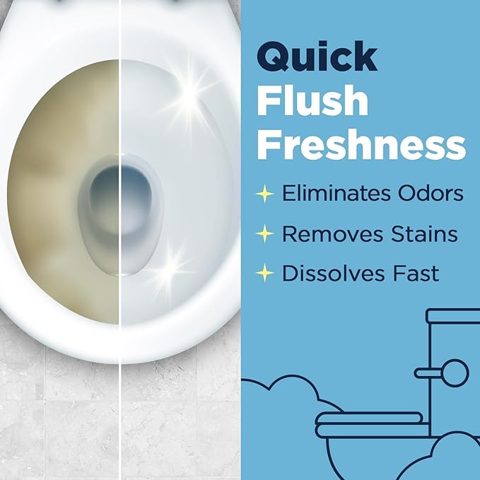 Nature Clean Non-Toxic Toilet Bowl Cleaners Strips 45 count - 2 pack, Plastic-Free Packaging, Natural Toilet Cleaner Septic Safe, Refresh Toilets & Bathroom. No Splash