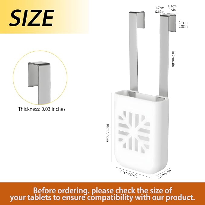 Toilet Tank Tablet Holder, Versatile Toilet Bowl Hanging Cleaner and Deodorizer Hanger, Prevents Flapper Jams & Residue, Extends Life of Drop-In Cleaner Tablets -2PCS