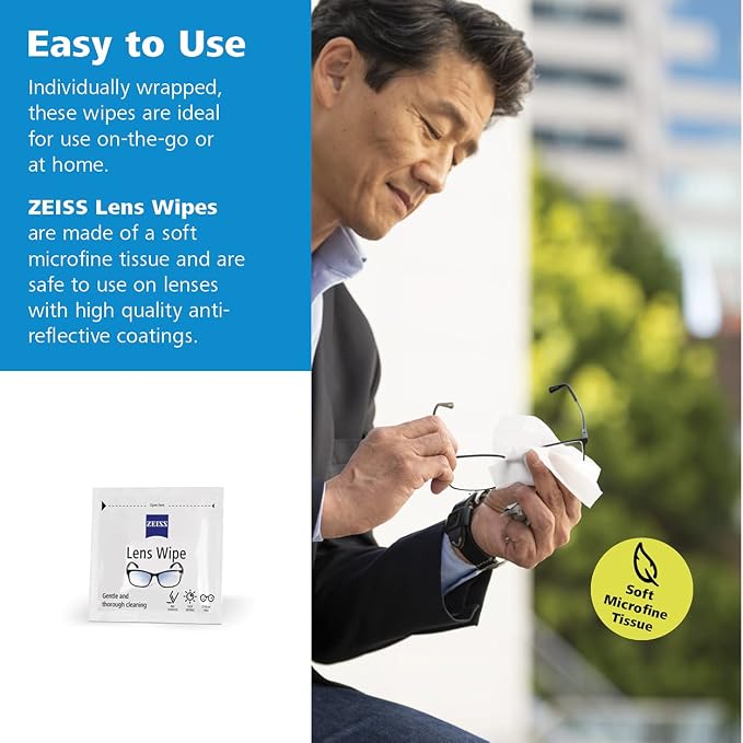 Zeiss Pre-Moistened Lens Cleaning Wipes, 400 count (Pack of 2)