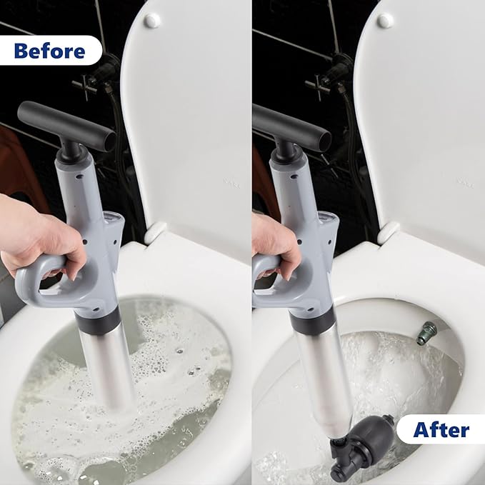 MaxxGeek Toilet Plunge Blaster, High Pressure Toilet Plunger, High-Pressure Air Drain Blaster Plunge Blaster Multi-drain Unclogger for Toilets, Bathroom Floor, Drain Sinks and Plumbing Clogs.