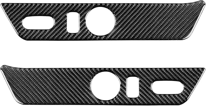 Fit for Cadillac Escalade ESV 2007-2014 / EXT Hybrid 2009-2013 | Real Carbon Fiber | Accessories | Trim Seat Adjustment Panel Cover | Stickers | Self-adhesive