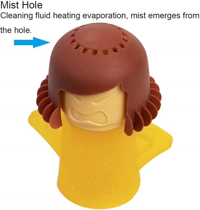 Microwave Oven Steam Cleaner 2 PCS Angry Mama Microwave Cleaner Add Vinegar and Water Steamer Cleaning Equipment for Kitchen Home or Office Easily Cleans the Crud in Minutes(Yellow)