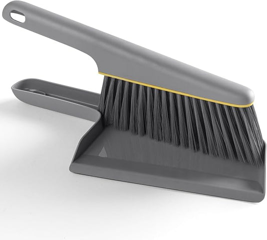 Lumkew Small Broom and Dustpan Set, Hand Mini Dust-Pan and Brush,1 Pcs Gray | Handheld, Portable, Compact