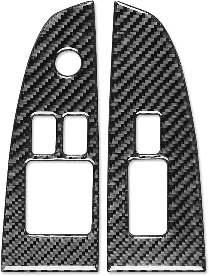 Real Carbon Fiber Trim for Infiniti Accessories | for G37 G25 Q60 Q40 X S Coupe 2008-2015 Window Lift Switch Panel Exterior Thick Overlay Decal - B