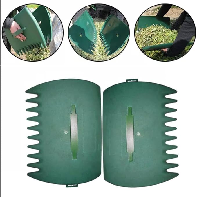 Garden Rakes,Leaf Rake Scoops Garden Cleaning Rubbish Leaf Collector Grabs with Leaf Claws for Weed Easy Picking Up
