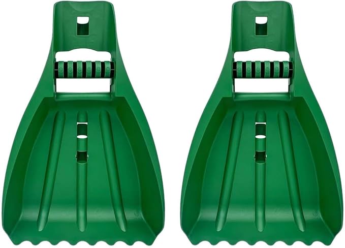 2Pcs Leaf Grabbers Twigs Debris Trash Pick up Ergonomic Hand Rake Picker for Porch Lawn Shrub Yard Farming