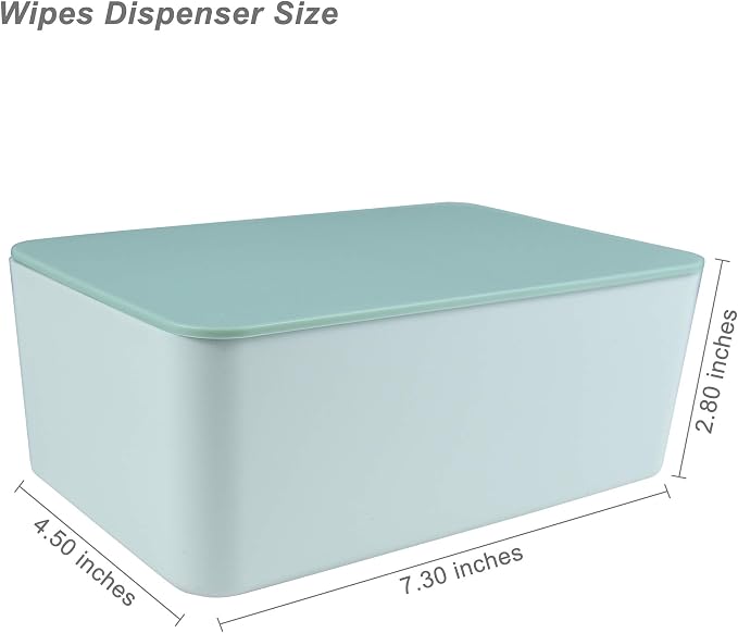 Diaper Wipes Dispenser, Tissue Storage Box Case, Wet Wipe Dispenser Holder with Lid for Home, Office, Cars (Green)