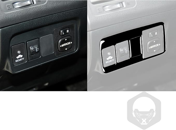 Glossy Bright Piano Black Car Driver Side Headlight Switch/Rearview Mirror Control Panel Sticker Interior Trim Compatible with Toyota Corolla 2009 2010 2011 2012 2013 Auto Trim Accessories