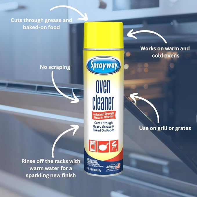 Sprayway Heavy-Duty Oven & Grill Cleaner, Removes Oil & Grease, 20 Oz, 1.25 Pound (Pack of 1), 20 Fl Oz (SW824R)
