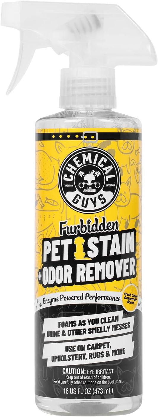 Chemical Guys, Furbidden Pet Stain & Odor Cleaner for Carpet & Seats, 16 oz | Lifts pet stains from urine and vomit and neutralizes odors on carpet, upholstery and fabric, multi-surface