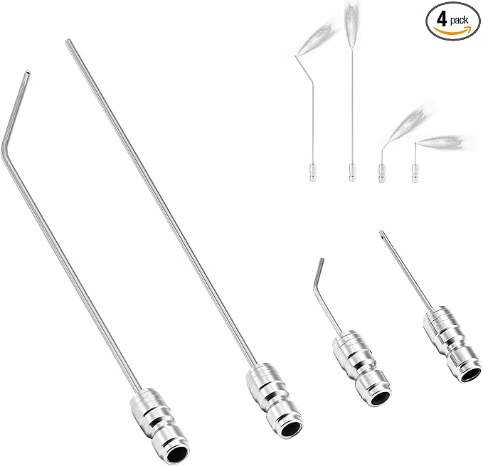Pressure Washer Needle Nozzle Kit – Stainless Steel Flush Wand | 1-2GPM Pressure Washer Extension Spray Tips, 1/4" Quick Connect Washing Machine, AC Coil, Water Heater, Appliance Cleaning