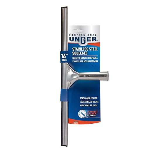 Unger 16" Stainless Steel Window Squeegee, Streak-Free