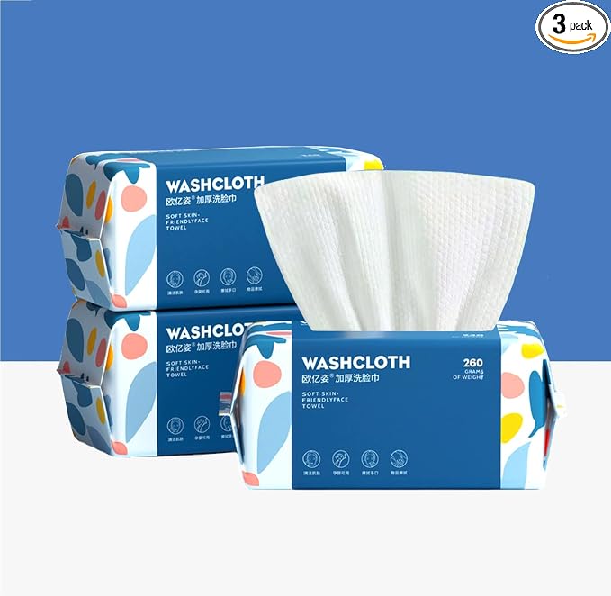 300 Count Disposable Face Towel,Thickening Ultra Soft Washcloths,Facial Cotton Tissue,Lint-free cotton dry wipes Multi-Purpose for Skin Care,Make-up Wipes,Face Wipes and Facial Cleansing