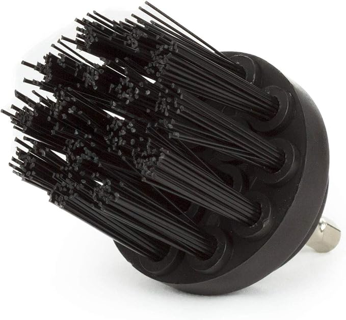 2in Long Black Ultra Stiff BBQ Grill Brush - Nylon Bristle Electric Spin Scrubber Drill Set - Spin Brush Rust Remover - BBQ Accessories - Essential Cleaning Supplies for Safe & Efficient Scrubbing