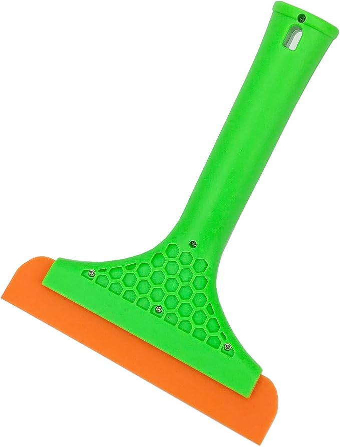Super Flexible Silicone Squeegee, Auto Water Blade, Water Wiper, Shower Squeegee, 5.9'' Blade and 7.5'' Long Handle, for Car Windshield, Window, Mirror, Glass Door