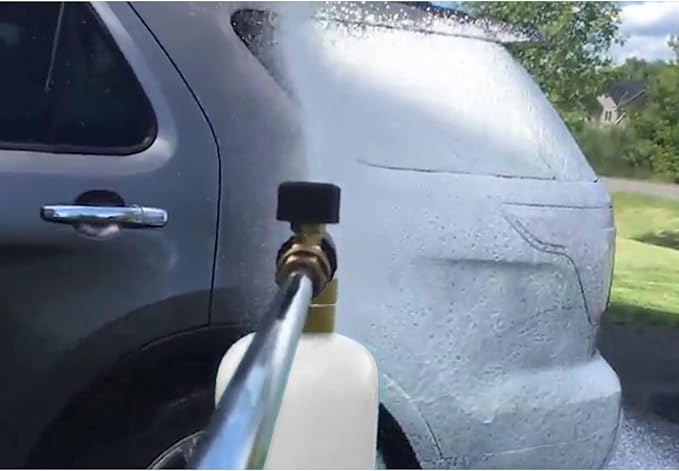 Amazon Basics Foam Cannon with 1/4-Inch Quick Connector for Pressure Washer, Snow Foam Lance for Car Washing, Adjustable Nozzle, 33-Ounce (1 Liter)