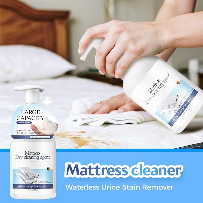 Mattress Cleaner and Stain Remover Spray, Powerful Mattress Stain Remover for Bed, Couch, Carpet & Upholstery, Gentle Yellow Stain Cleaner & Spot Treatment for Fabric (2)