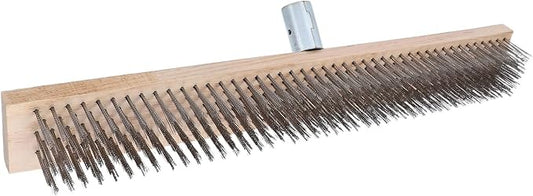 50cm Stainless Steel Floor Scrubber, Heavy Duty Rough Surfaces Cleaning Brush, Wire Scrub Brush for Courtyard Patio Driveway Deck Concrete