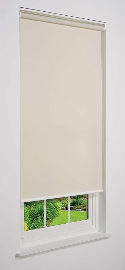 Customizable Cordless Light Filtering Sierra Collection Roller Shade, Beige 36" to 41" W X 42" H (Arrives 1/4" Narrower)
