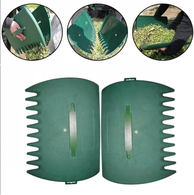 Leaf Grabbers, Garden Rake for Leaves,2 Pcs Handheld Garden Yard Leaf Grabber Leaf Collector Grabs Grass Grabbers with Leaf Claws Leaf Hand Rake for Garden Leaf Rubbish Grass Collecting Removal