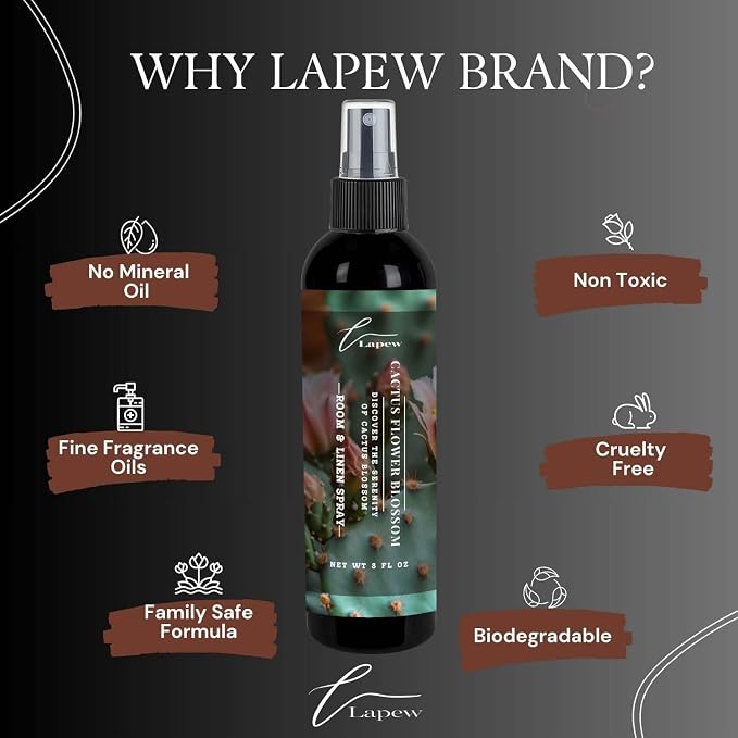 Lapew Room & Linen Spray | Fragrance Mist for Home, Car & Office | Fabric & Air Freshener | Neutralizing Mist | Made in USA | Cactus Flower Blossom