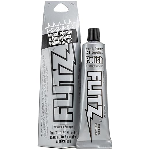 Metal Polish Paste - 1.76oz USA-Made Silver Polish for Solid Chrome, Stainless Steel, & Aluminum - Non-Abrasive for Light Oxidation - Requires Manual Buffing - Not for Plated/Coated Surfaces (1 Pack)