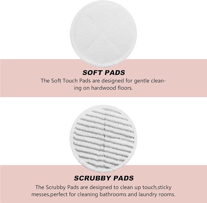 Spin Wave Mop Pads Fit for Bissell Spin Wave 20399 23157 23159 2039A 2124A 20393 2039T 2039W 20391 20395 2307 2315A Soft Scrubby Pads for Hardwood Floor Cleaning Replacement Pads(12Pack)