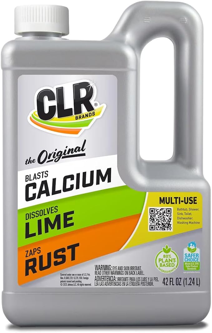 CLR Brands Lime & Rust Remover, Blasts Calcium, Dissolves Lime, Zaps Stubborn Rust Stains and Hard Water, 42 oz Jug