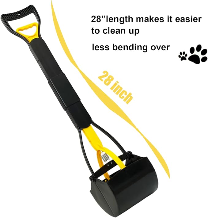 ienjoyed Dog Pooper Scooper for Large Medium & Small Dogs Heavy Duty,Long Handled Dog Poop Scooper for Grass,Durable Dog Poop Pick Up Tool (Yellow)