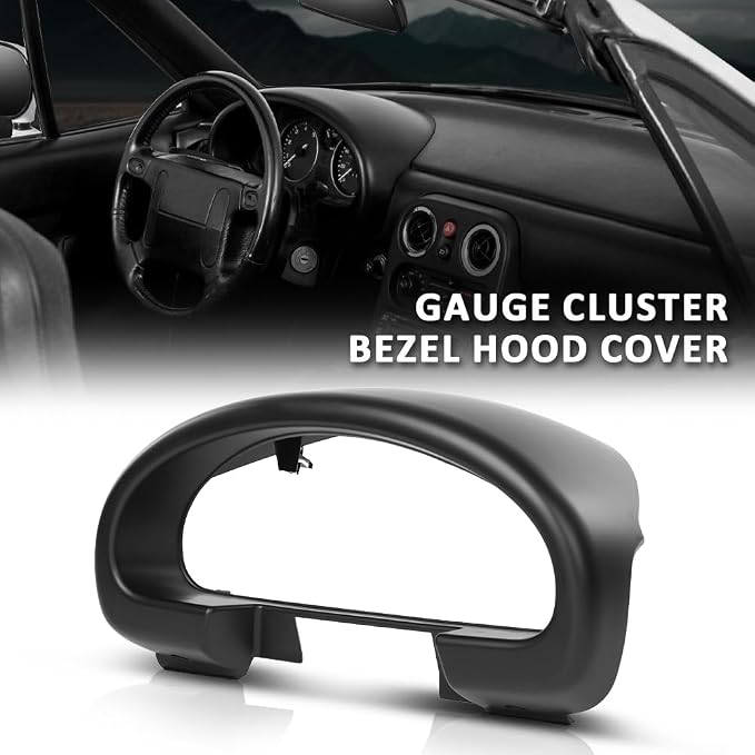 G-PLUS Gauge Cluster Bezel Hood Cover Compatible with Mazda Miata 1990-1993 NA01-55-420B-00, NA0155420B00 Black