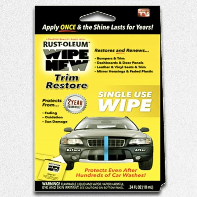 Wipe New Dashboard Bumper Car Interior Exterior and Auto Trim Restorer- Pack of 2