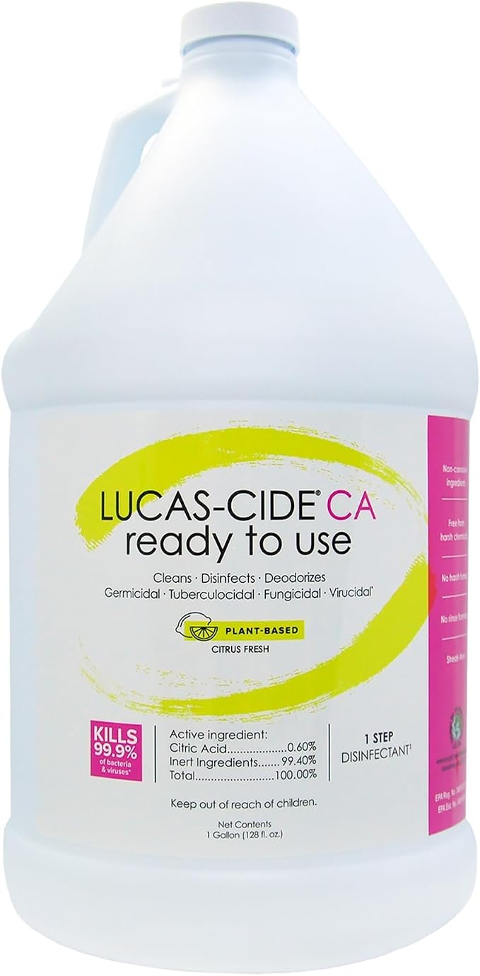 Lucas-Cide Ready To Use All Purpose Cleaner, Home Essentials Cleaning Supplies for Everyday Hygiene, Fresh Citrus Scented - 1 Gallon