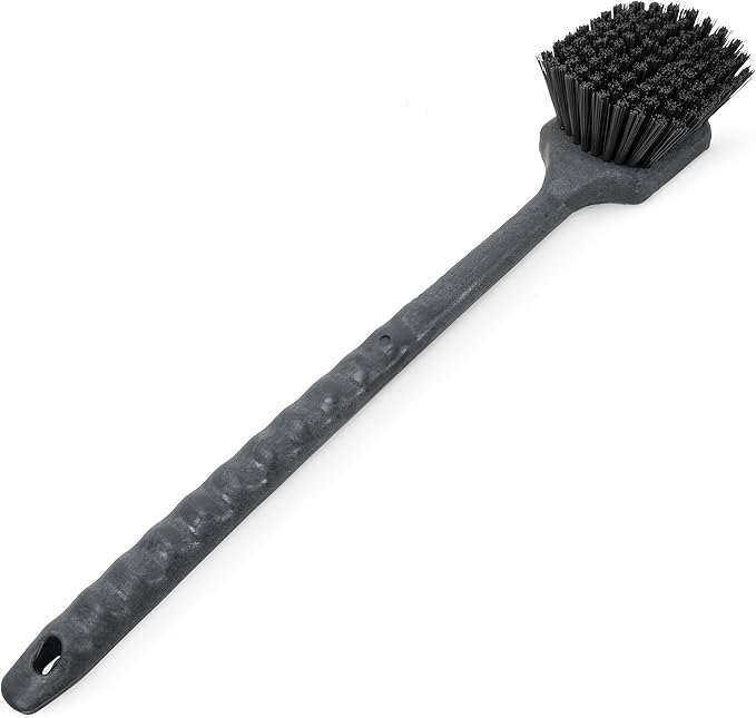 SPARTA 20" Floater Scrub Brush with Long Handle, Oil-Resistant Polyester Bristles, Multiple Trim Angles, Foam-Injected Polymer Block, Commercial Cleaning Tool, Black