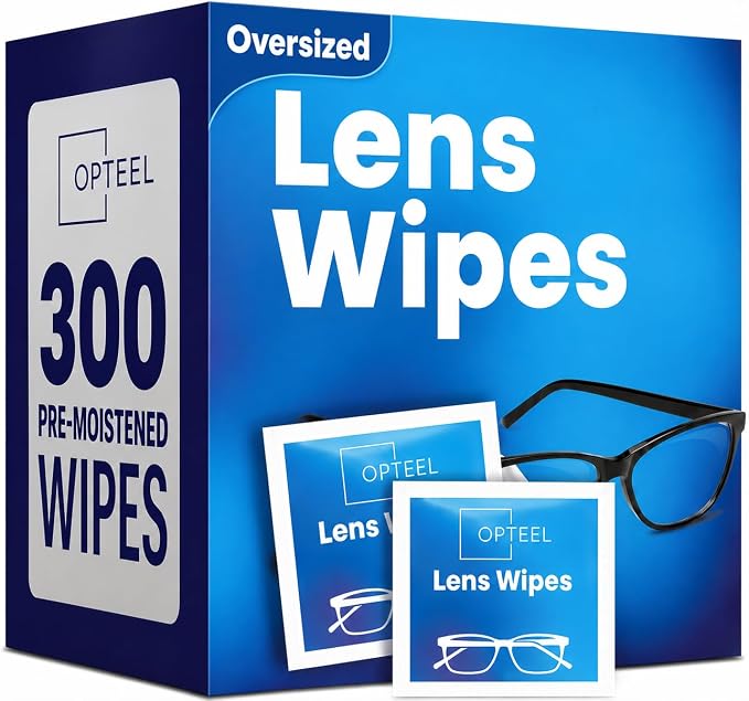 OPTEEL Screen Cleaner Wipes – Quick Dry, Streak-Free Screen Wipes for Electronics, Phones, Computers, Cameras, and All Lenses, Soft & Gentle, 300ct, Pre-Moistened & Individually Wrapped