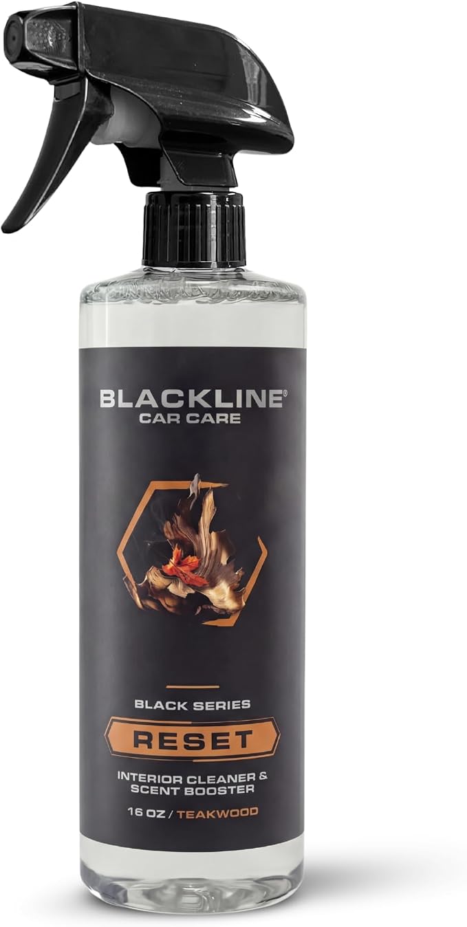 Blackline Luxury Scented Leather Interior Car Cleaner Reset Deep Cleans & Deodorizes All Surfaces, pH-Neutral High-Foam Formula, Long-Lasting Premium Fragrance and Deodorization for Car - Teakwood