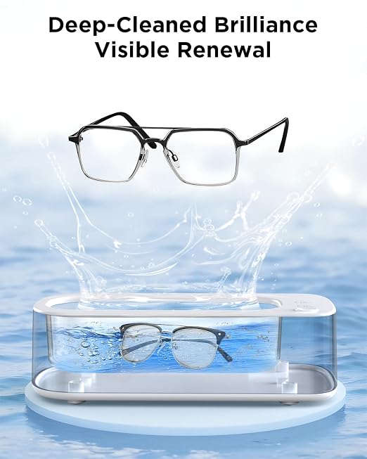 Ultrasonic Jewelry Cleaner Machine: 48KHz Ultra Sonic Cleaner for Jewelry,Eyeglass,Rings,Watch Band,Dentures,with Dual Cleaning Modes,350ML 304 Stainless Steel Tank,Gift for Wife,Mom,Daughter