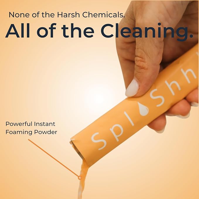 SplaShh Foaming Garbage Disposal Cleaner and Deodorizer, 25 Instant Foaming Powder Packets, 12-Month Supply, Mild Citrus Scent, Kitchen Sink Disposer Cleaner, Drain Odor Eliminator & Freshener