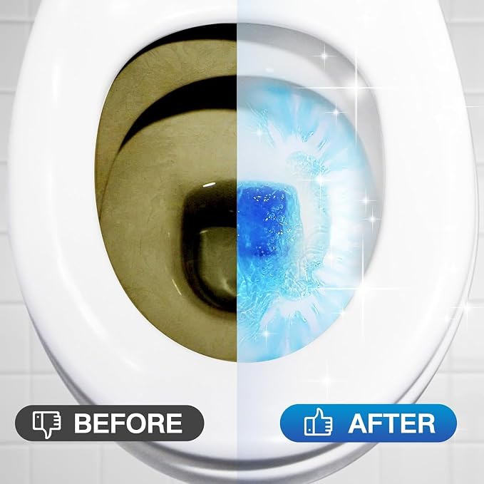 Vacplus Automatic Toilet Bowl Cleaner Tablets, Drop-In Tank Cleaner for Bathroom, Prevent Stains & Deodorize, Long-Lasting Cleaning Tabs, Easy-Use Freshener for Bowl & Tank, 100 Pack