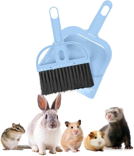 Mini Broom and Dustpan Set - Compact Cleaning Kit for Home, Car, Camping, Small Spaces, Pet Cleanup, and Travel - Durable Small Broom and Dustpan Set Mini - Sky Blue Broom